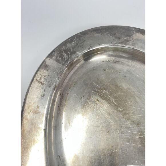 Vintage USN US Navy Military Silver Plate 14" Oval Serving Platter Tray 1305 - Picture 6 of 9
